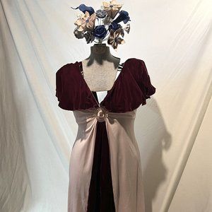 Vintage 1970s Pink and Burgundy Dress